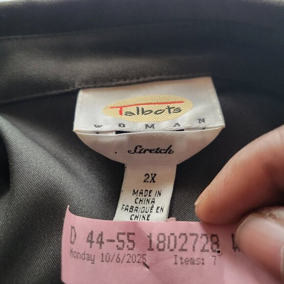 Talbots Stretch Dark Olive Green Microfiber Button-Up Shirt Jacket Shacket (2X) - Picture 3 of 16